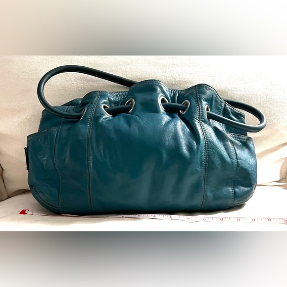 Blue Green Leather Shoulder Bag Handbag by Tignanello - Picture 3 of 16